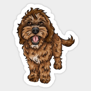 Cute Ginger Cockapoo Dog Sticker